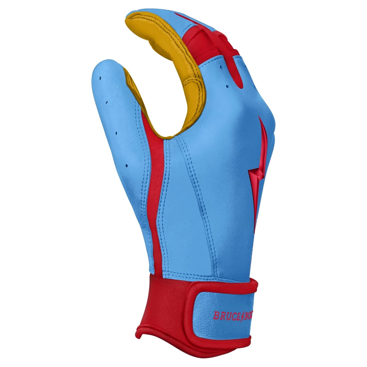 Bruce Bolt – BADER Series Youth Short Cuff Batting Gloves | BABY BLUE 6 Bruce Bolt – BADER Series Youth Short Cuff Batting Gloves | BABY BLUE - Image 4