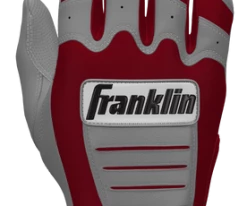 Franklin Custom CFX Pro Batting Gloves – Adult – Grey/Cardinal