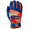 Franklin LINDOR Pro Classic Batting Gloves – Adult – Royal/Floral