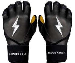 Bruce Bolt Batting Gloves – PREMIUM PRO Adult Long Cuff -Baseball Fantastic Store Long Cuff Black 1