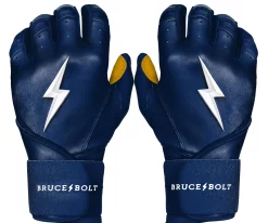 Bruce Bolt Batting Gloves – PREMIUM PRO Adult Long Cuff -Baseball Fantastic Store Long Cuff Navy 1