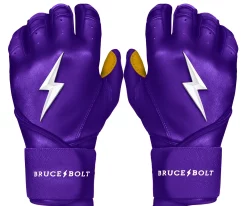Bruce Bolt Batting Gloves – PREMIUM PRO Adult Long Cuff -Baseball Fantastic Store Long Cuff Purple 1