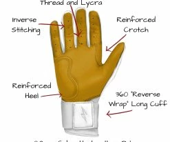 Bruce Bolt – BADER Series Youth Long Cuff Batting Gloves | BABY BLUE -Baseball Fantastic Store Long Cuff White 3 1 1