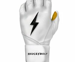 Bruce Bolt Batting Gloves – PREMIUM PRO Adult Long Cuff -Baseball Fantastic Store Long Cuff White 6