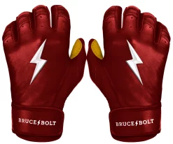 Bruce Bolt – PREMIUM PRO Youth Short Cuff Batting Gloves 29 Bruce Bolt – PREMIUM PRO Youth Short Cuff Batting Gloves -Baseball Fantastic Store Short Cuff Maroon 1 1