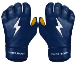 Bruce Bolt – PREMIUM PRO Youth Short Cuff Batting Gloves 25 Bruce Bolt – PREMIUM PRO Youth Short Cuff Batting Gloves -Baseball Fantastic Store Short Cuff Navy 1 1