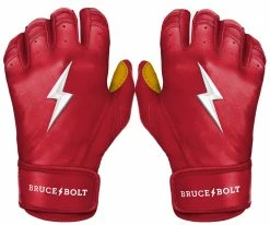 Bruce Bolt – PREMIUM PRO Youth Short Cuff Batting Gloves 26 Bruce Bolt – PREMIUM PRO Youth Short Cuff Batting Gloves -Baseball Fantastic Store Short Cuff Red 1 1