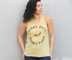 Baseballism Sunny Days And Double Plays (Yellow) – Aya Tank -Baseball Fantastic Store SunnyDaysTankYellow 3