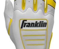 Franklin Custom CFX Pro Batting Gloves – Adult – White/Yellow