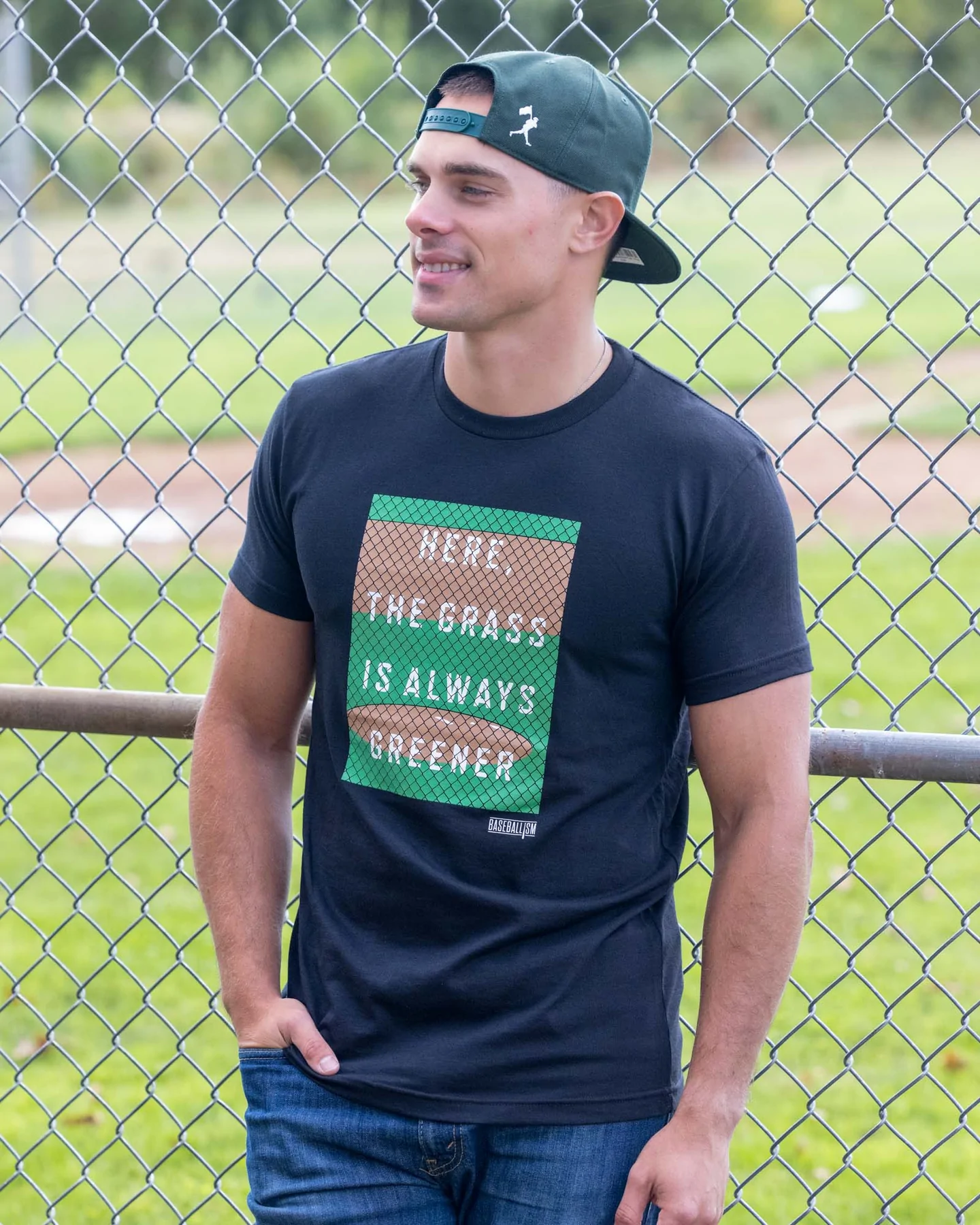 Baseballism Grass Is Greener Men’s T-Shirt 5 Baseballism Grass Is Greener Men’s T-Shirt - Image 3