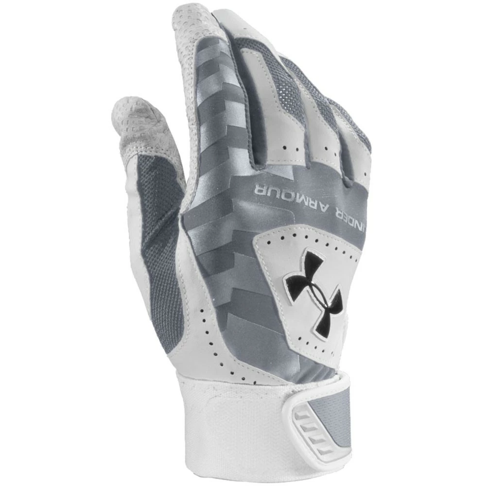 Under Armour Adult Yard Batting Gloves – Grey/White 3 Under Armour Adult Yard Batting Gloves – Grey/White