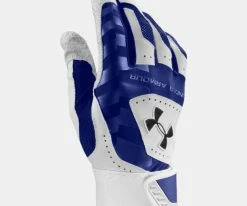 Under Armour Adult Yard Batting Gloves – White/Royal
