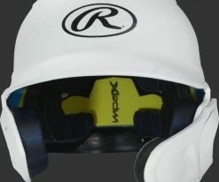 Rawlings Mach Batting Helmet W/ EXT Flap – White (MACHEXTR) -Baseball Fantastic Store products machextr white 3