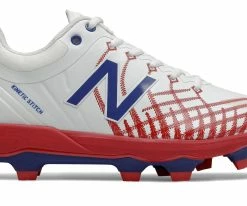 New Balance 4040v5 Adult Molded Cleats – Red/White/Blue (PL4040PR)
